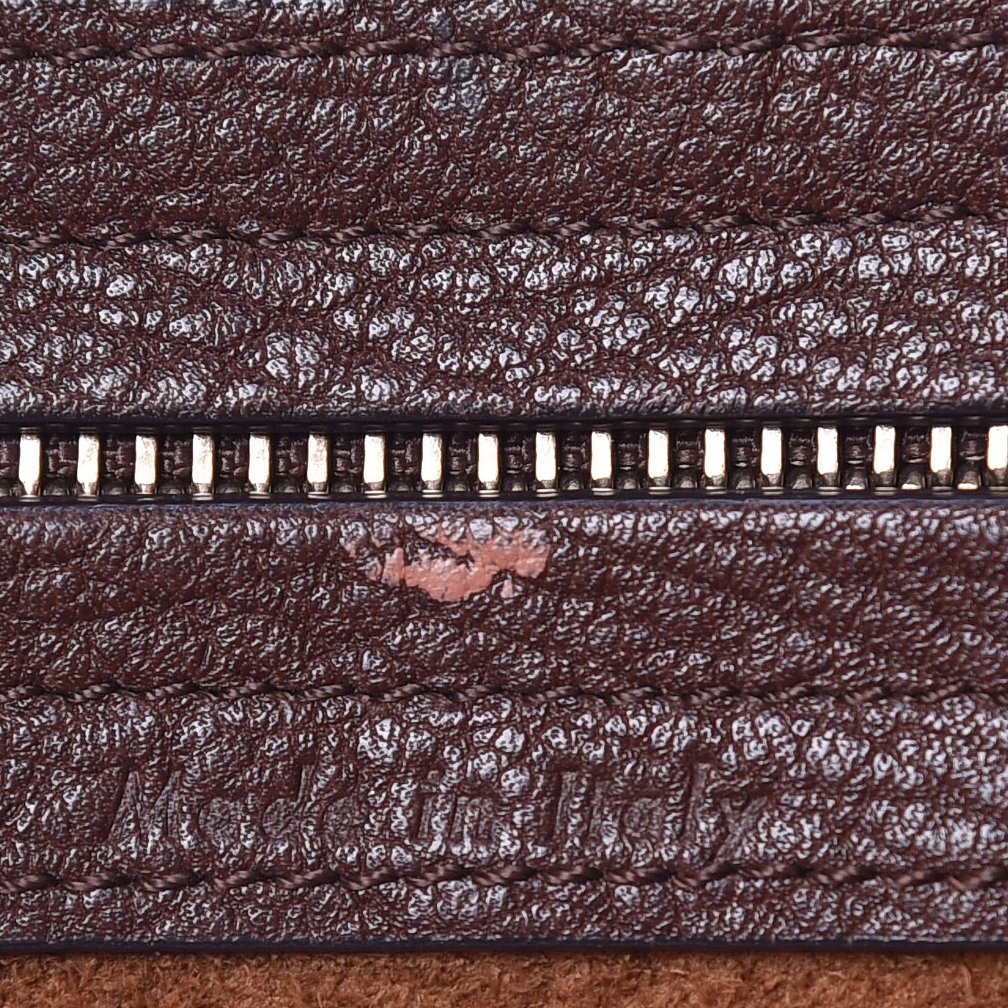 Shiny Grained Calfskin Medium Phantom Luggage Brown