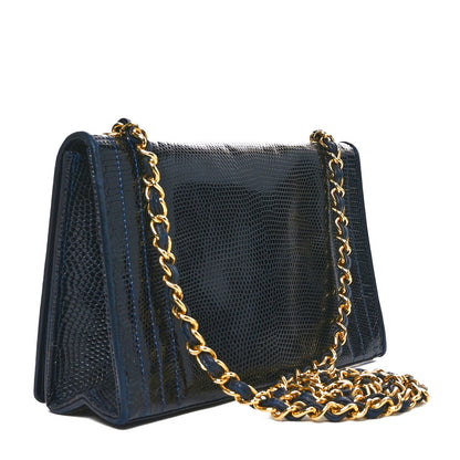 Chanel Lizard CC Mini Flap Bag Navy 3 of 12