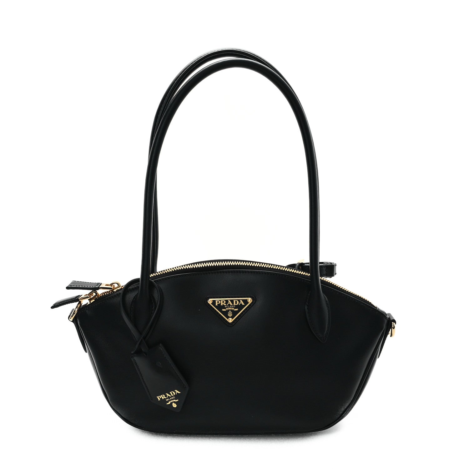 Prada City Calf Small Triangle Shoulder Bag Black 1 of 10