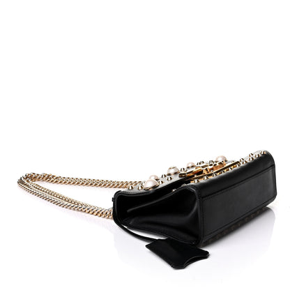 Gucci Calfskin Studded Small Padlock Shoulder Bag Black 3 of 7