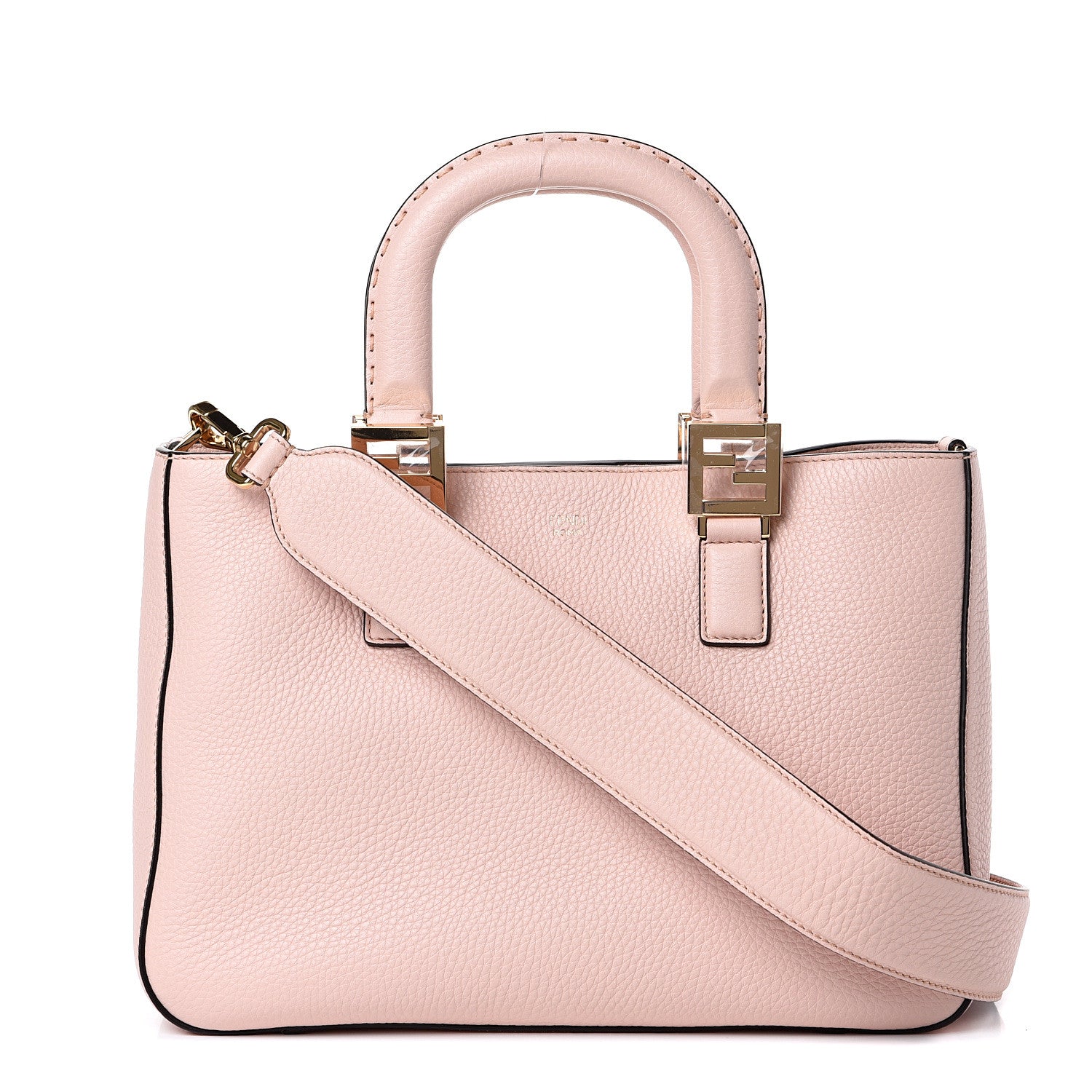 Fendi Cuoio Romano Selleria Small FF Tote Cipria 1 of 11