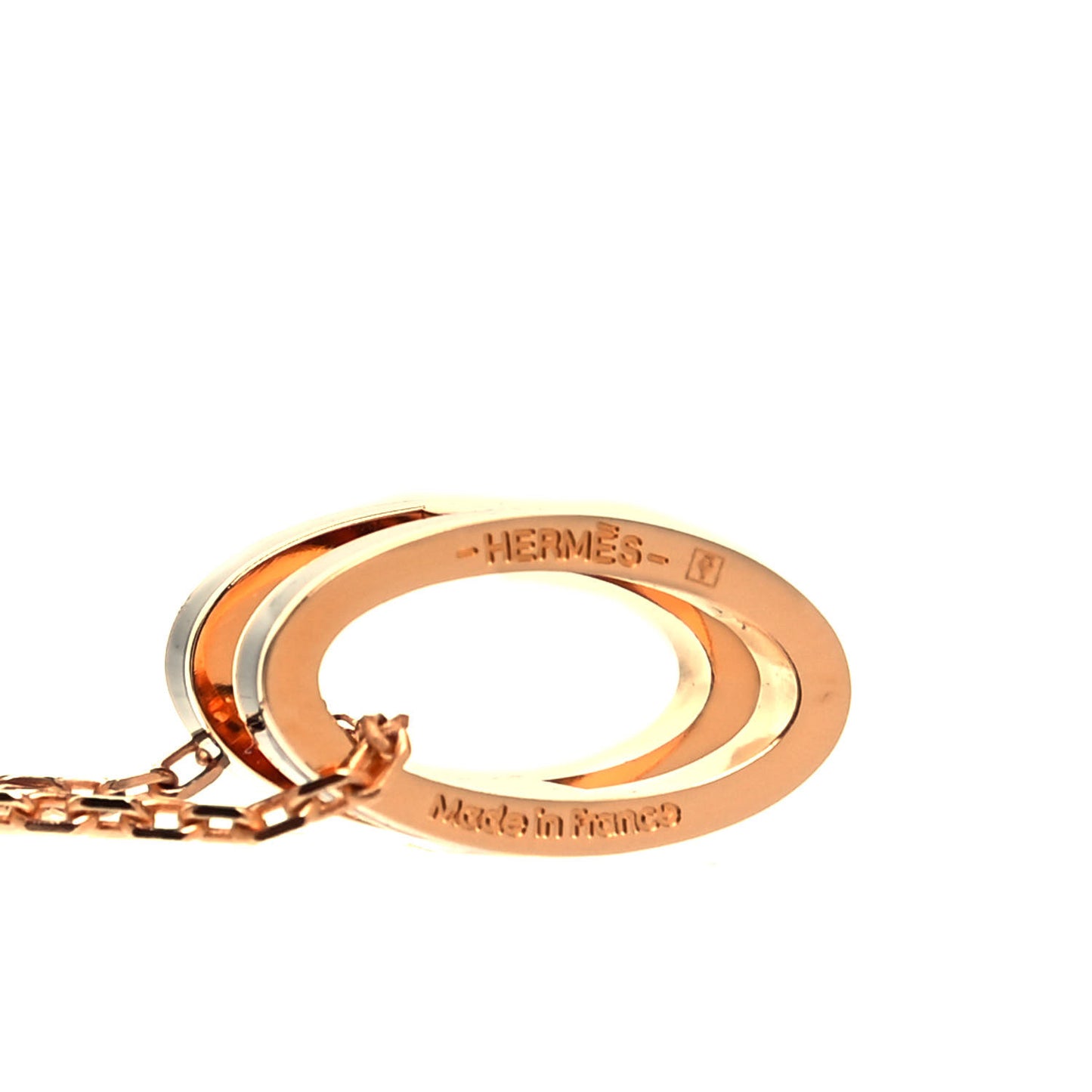 Lacquered Rose Gold Pop H Pendant Necklace Black