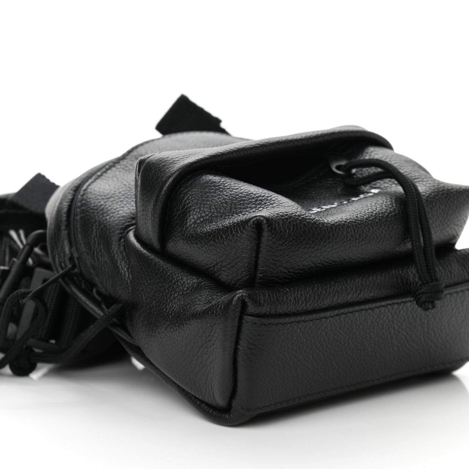 Balenciaga Grained Calfskin Mini Explorer Crossbody Backpack Black 8 of 9