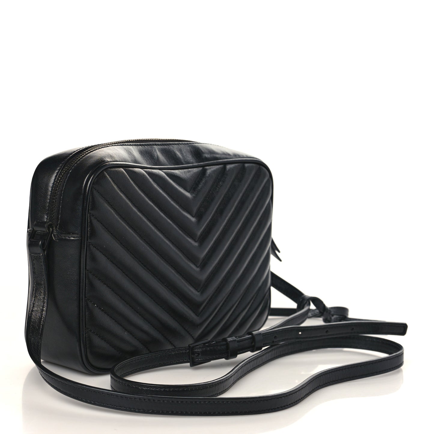 Calfskin Matelasse Monogram Monochrome Lou Camera Bag Black