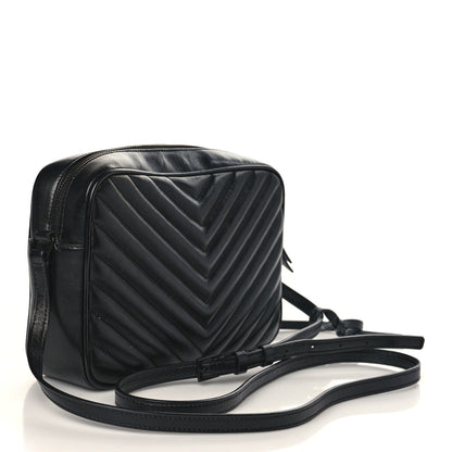Saint Laurent Calfskin Matelasse Monogram Monochrome Lou Camera Bag Black 3 of 8