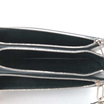 Burberry Patent Calfskin Penhurst Chain Triple Zip Shoulder Bag Green 5 of 10