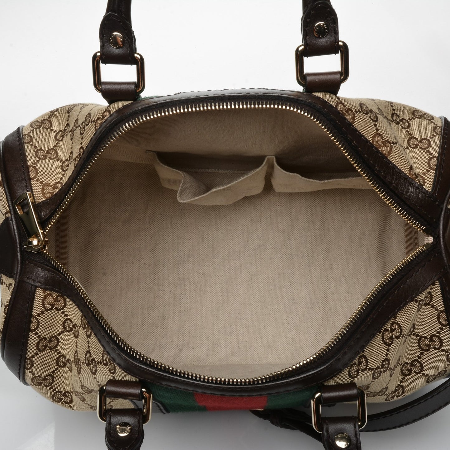 Monogram Vintage Web Medium Boston Dark Brown