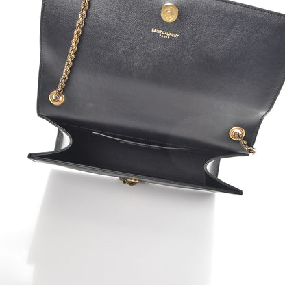 Saint Laurent Smooth Calfskin Medium Braided Monogram Kate Satchel Black 5 of 8