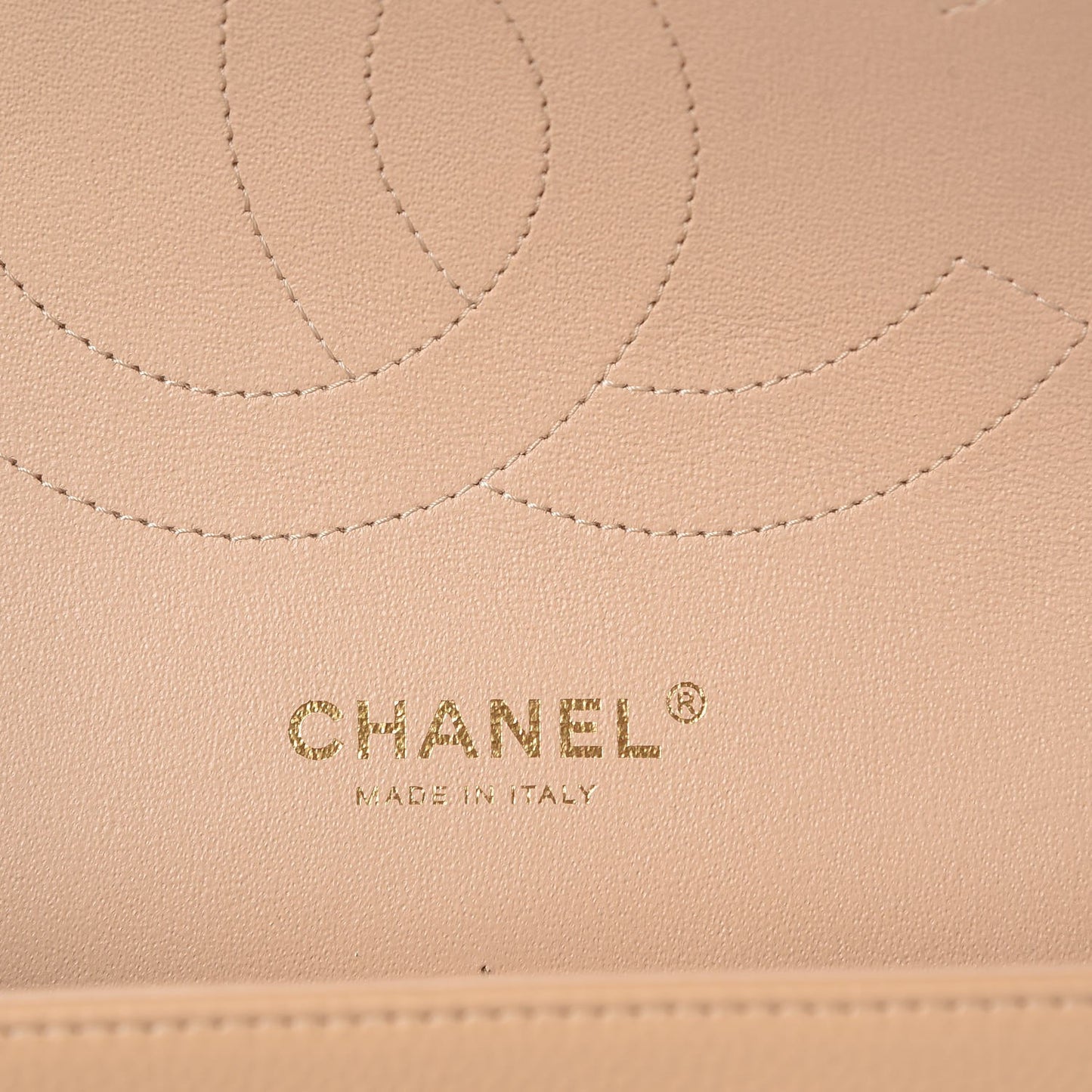 Caviar Quilted Jumbo Double Flap Beige Clair