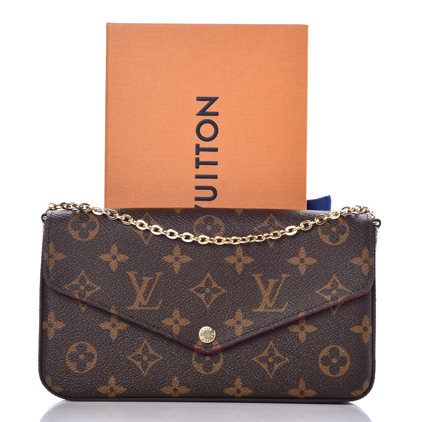 Monogram Pochette Felicie Chain Wallet Fuchsia