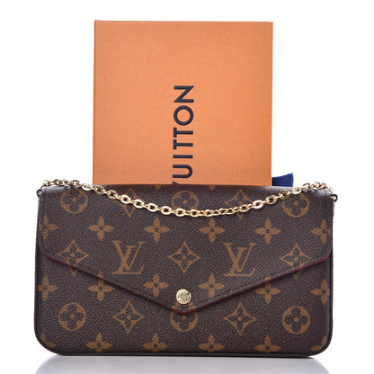 Louis Vuitton Monogram Pochette Felicie Chain Wallet Fuchsia 10 of 10