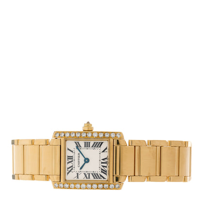 Cartier 18K Yellow Gold Diamond 20mm Tank Francaise Quartz Watch 2 of 4