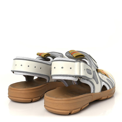 Gucci Mesh Fabric Tinsel Sport Sandals 37 White Silver 6 of 10
