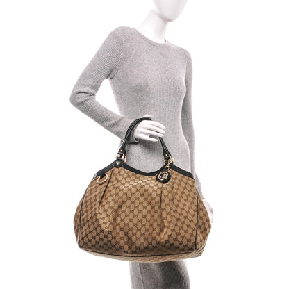 Gucci Monogram Large Sukey Tote Beige Ebony Black 2 of 7