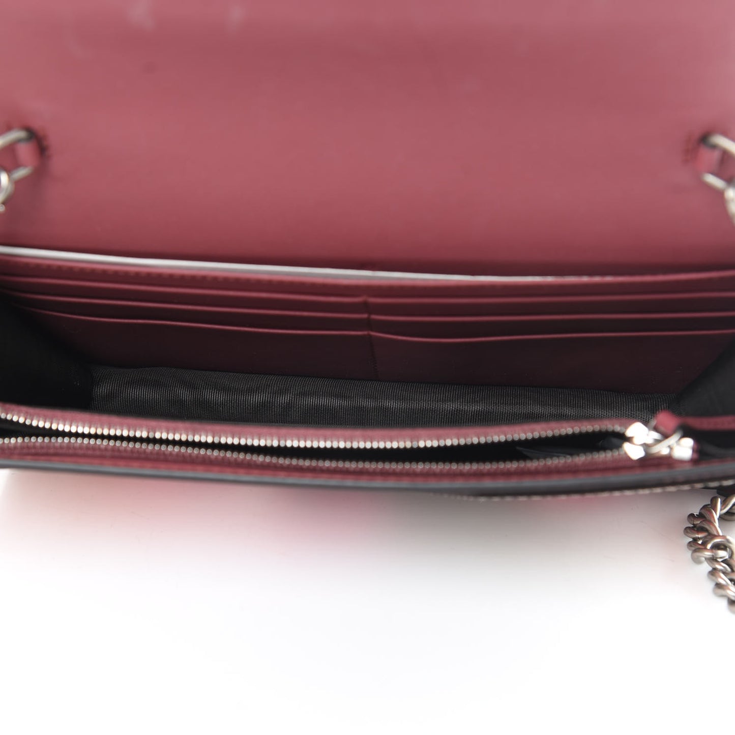 GG Supreme Monogram Blooms Chain Wallet Beige Multicolor Dry Rose