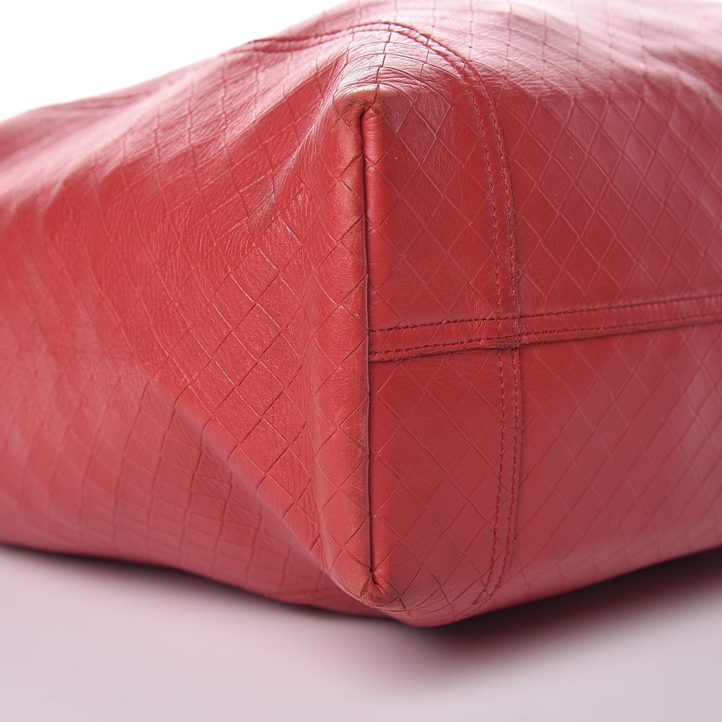 Calfskin Intrecciomirage Tote Red