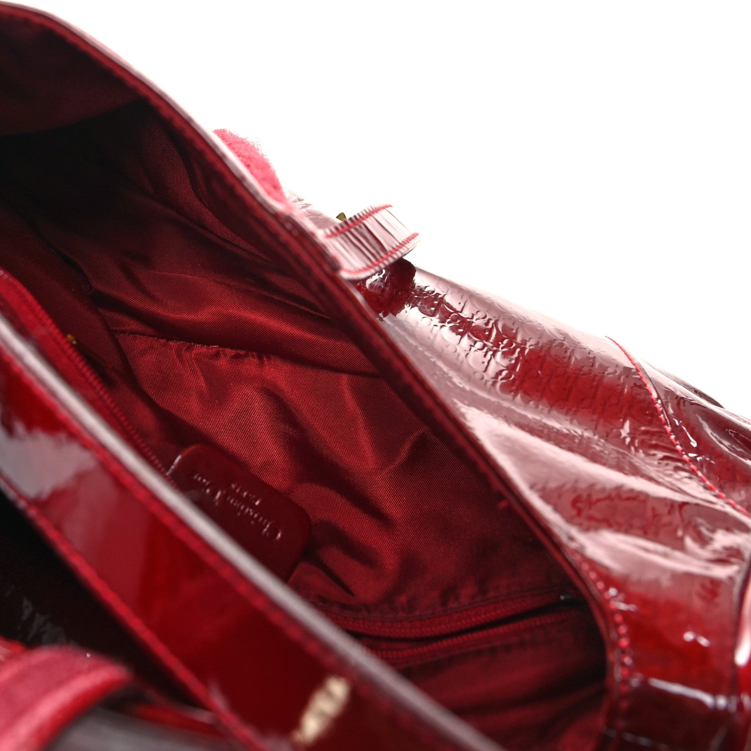Christian Dior Patent Diorissimo Double Saddle Bag Dark Red 5 of 11