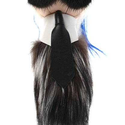 Fendi Mink Fox Goat Fur Karlito Bag Charm Blue 3 of 5
