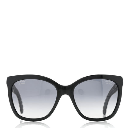 Chanel Acetate Quilted Polarized Butterfly CC Sunglasses 5288-Q Black 2 of 8
