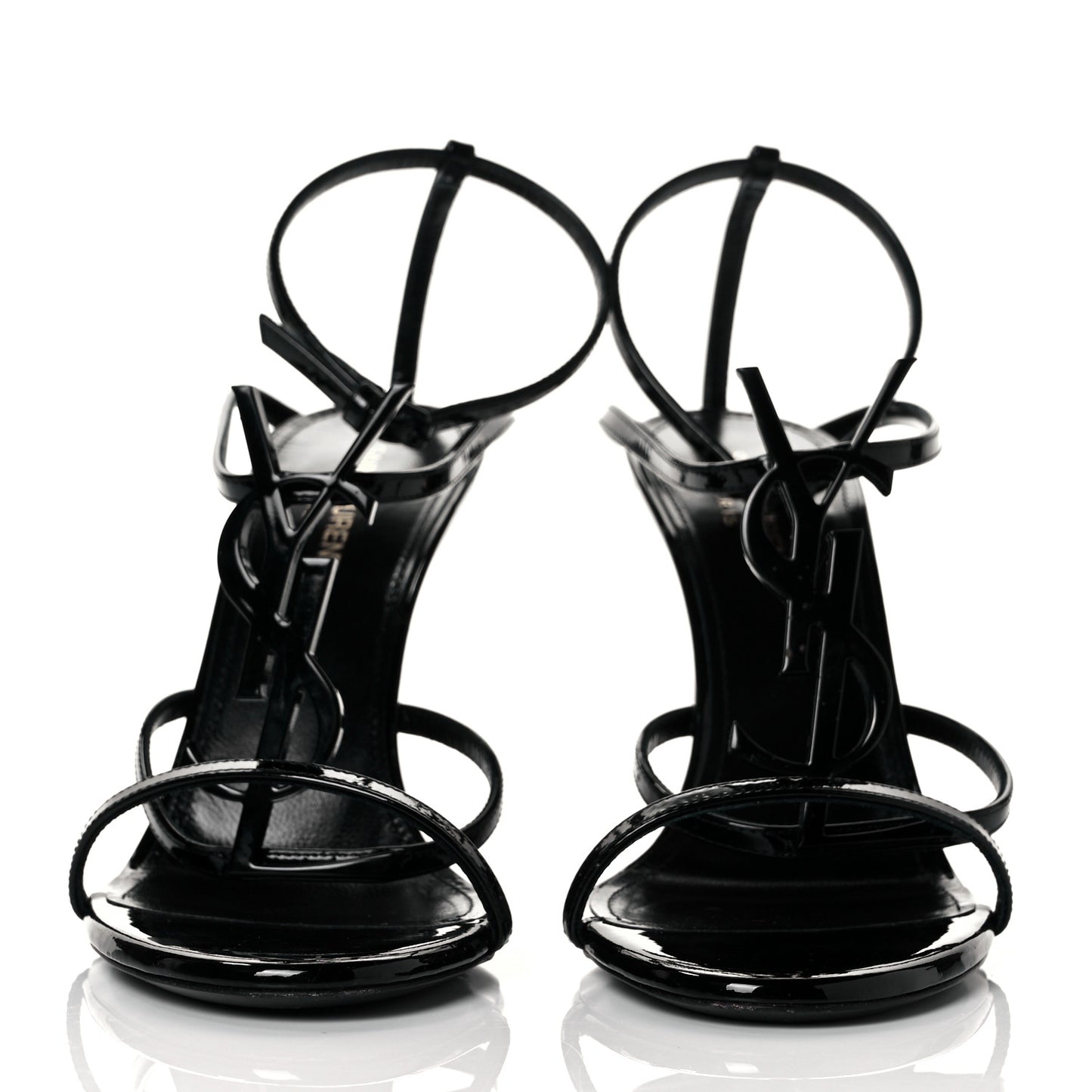 Patent Calfskin Cassandra 100 Sandals 39 Black