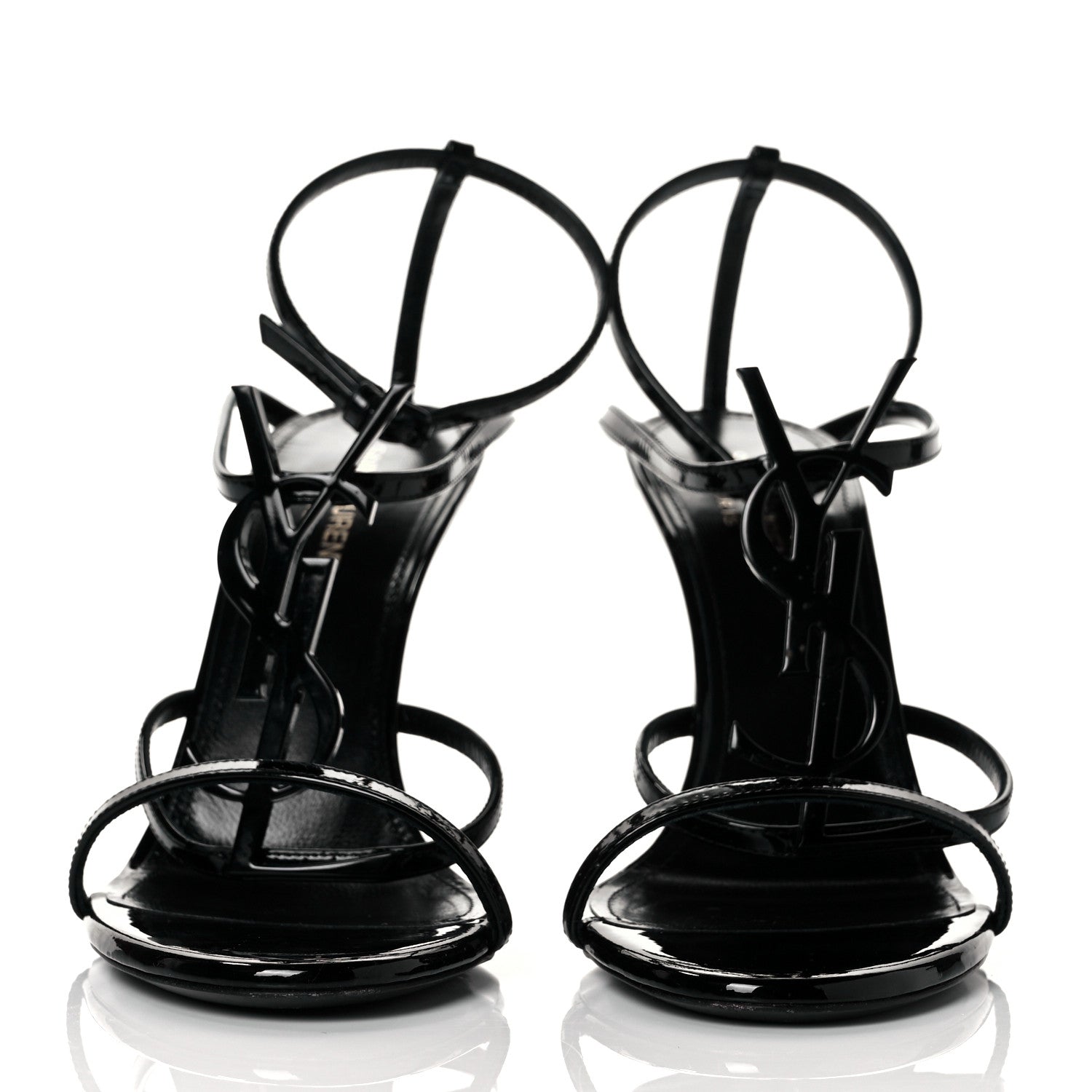 Saint Laurent Patent Calfskin Cassandra 100 Sandals 39 Black 2 of 7