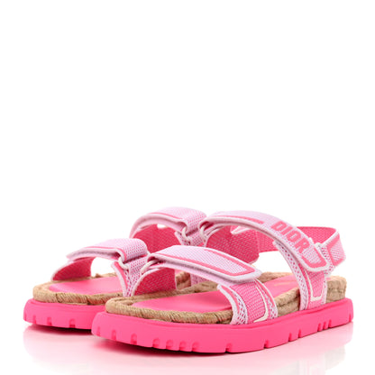 Christian Dior Technical Knit Jute Dioract 10mm Sandals 40.5 White Fuchsia 3 of 9