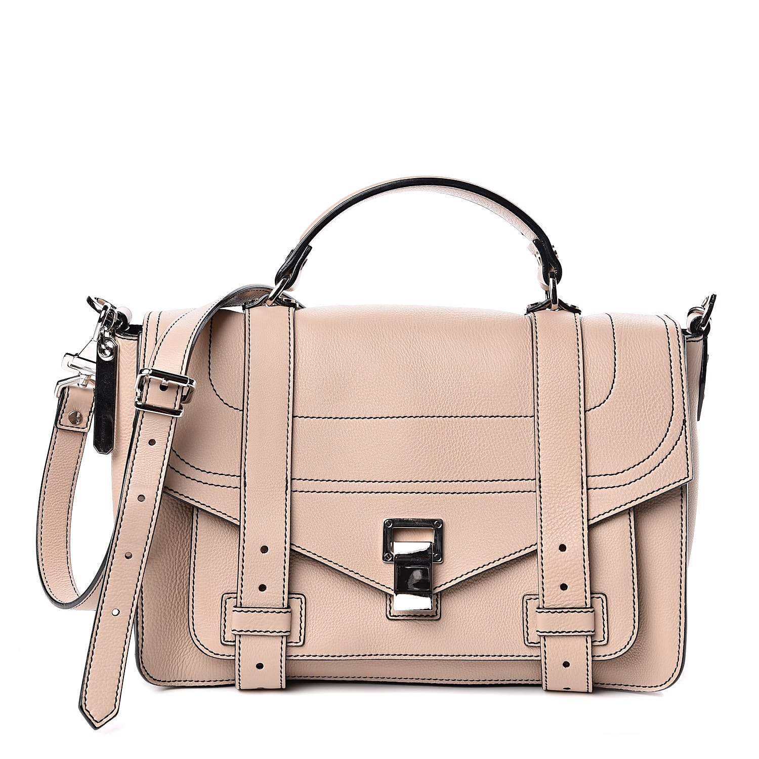 Proenza Schouler Grained Calfskin Medium Contrast Stitch PS1 Satchel Sand 1 of 11