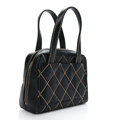 Chanel Calfskin Contrast Stitch Surpique Bowler Black 4 of 9