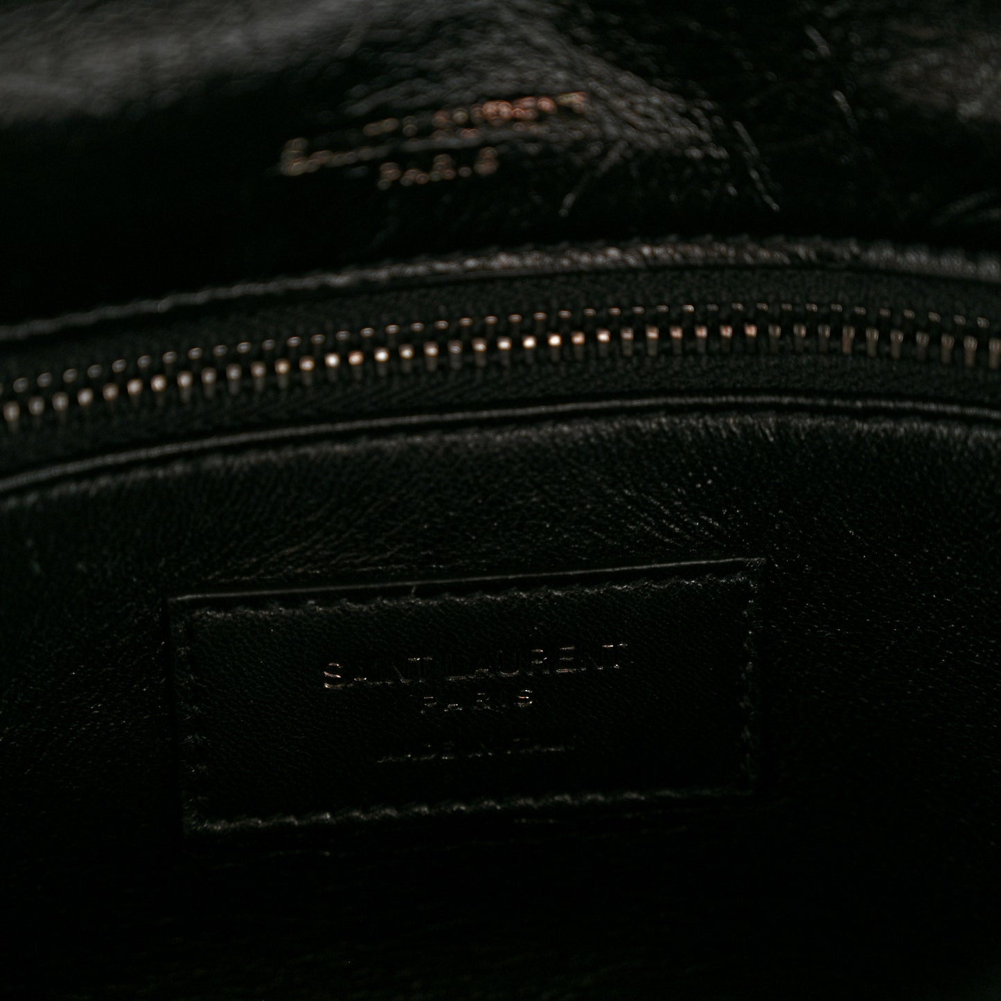 Crinkled Calfskin Shearling Monogram Medium Niki Chain Satchel Black