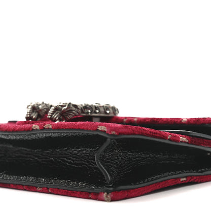 Gucci Velvet GG Monogram Super Mini Dionysus Shoulder Bag Red Cipria Black 9 of 9