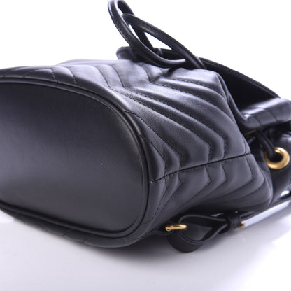 Gucci Calfskin Matelasse GG Marmont Flap Backpack Black 8 of 9