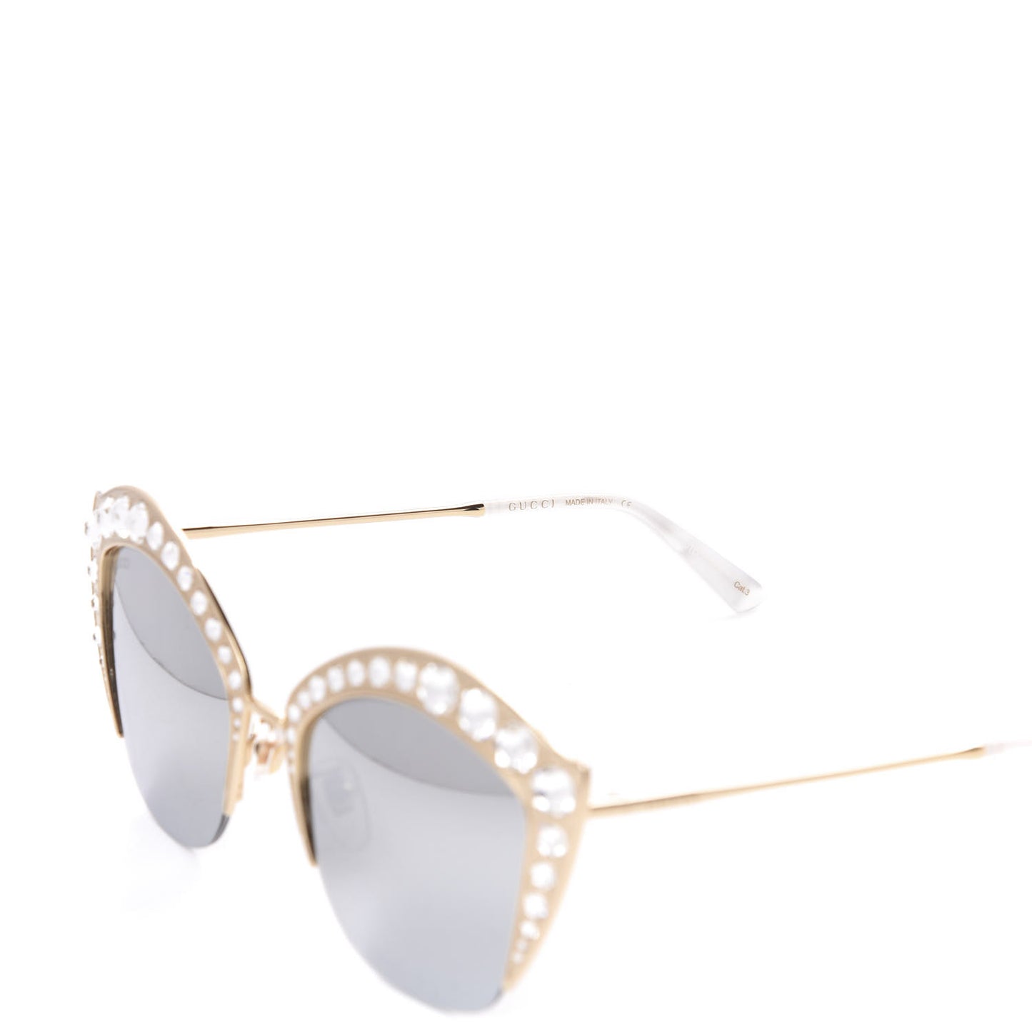 Metal Crystal Cat Eye Sunglasses GG00114S Gold