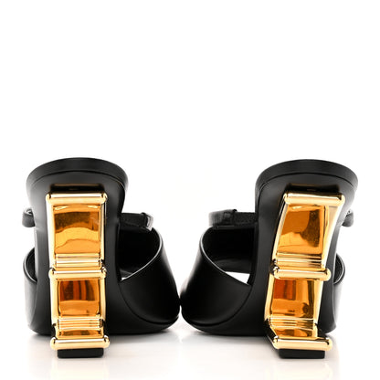 Fendi Calfskin Fendi First 95mm Slide Sandals 38 Black 5 of 13