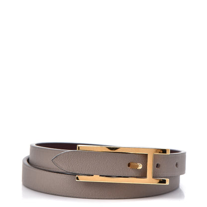 Hermes Swift Behapi Double Tour Bracelet T2 Gris Asphalte Bordeaux 1 of 6