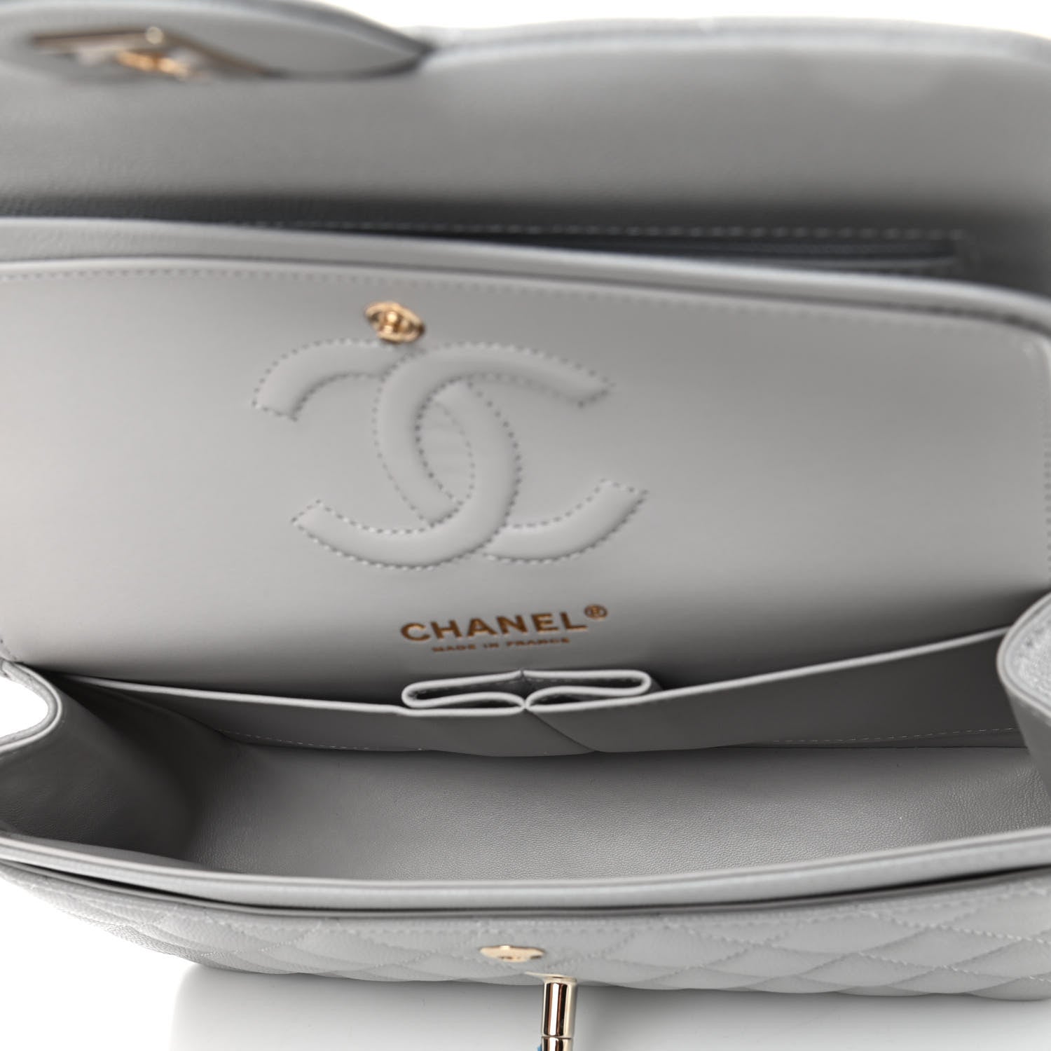 Chanel Caviar Quilted Small Double Flap Grey 4 of 4
