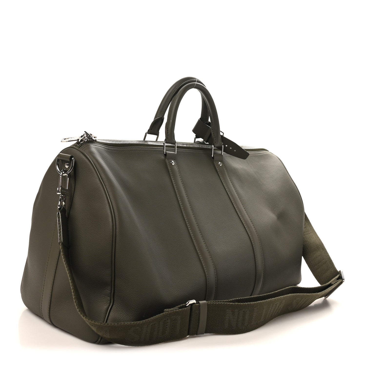 Louis Vuitton Grained Calfskin Aerogram Keepall Bandouliere 50 Khaki 2 of 10