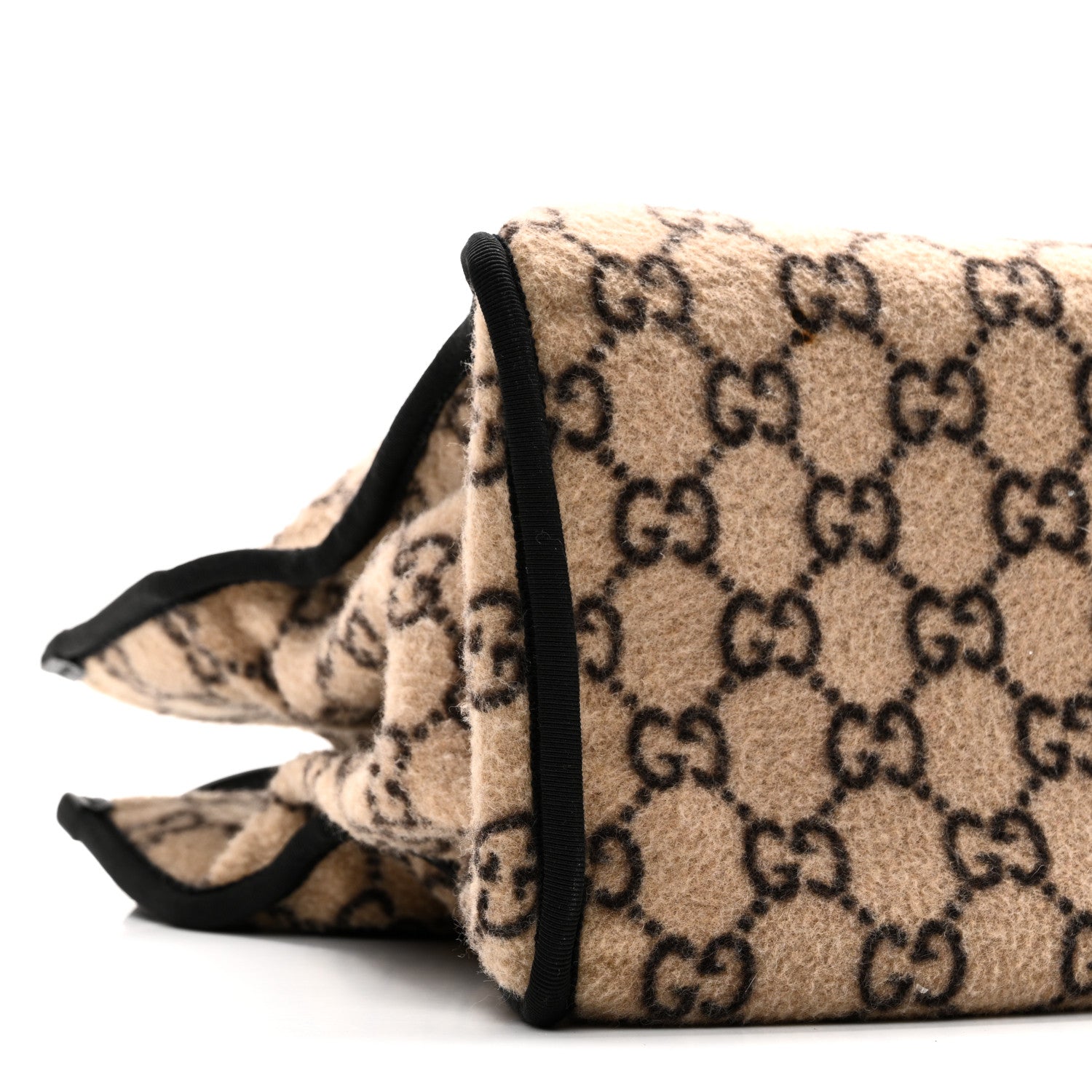 Gucci Covered Wool GG Monogram Large Tote Bag Beige Ebony 9 of 10
