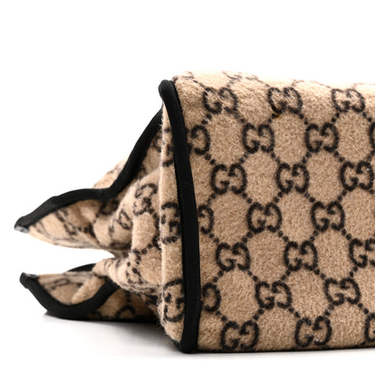 Gucci Covered Wool GG Monogram Large Tote Bag Beige Ebony 9 of 10