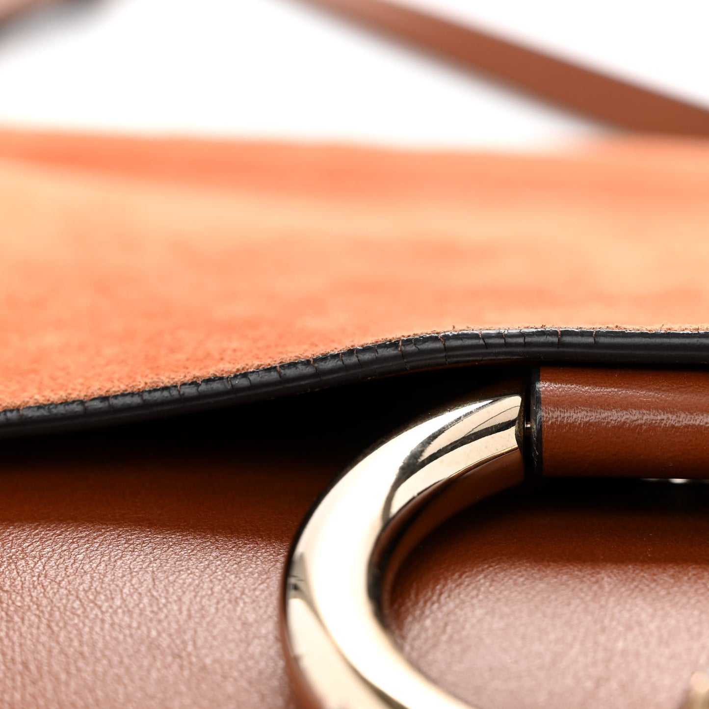 Suede Calfskin Medium Faye Shoulder Bag Tobacco