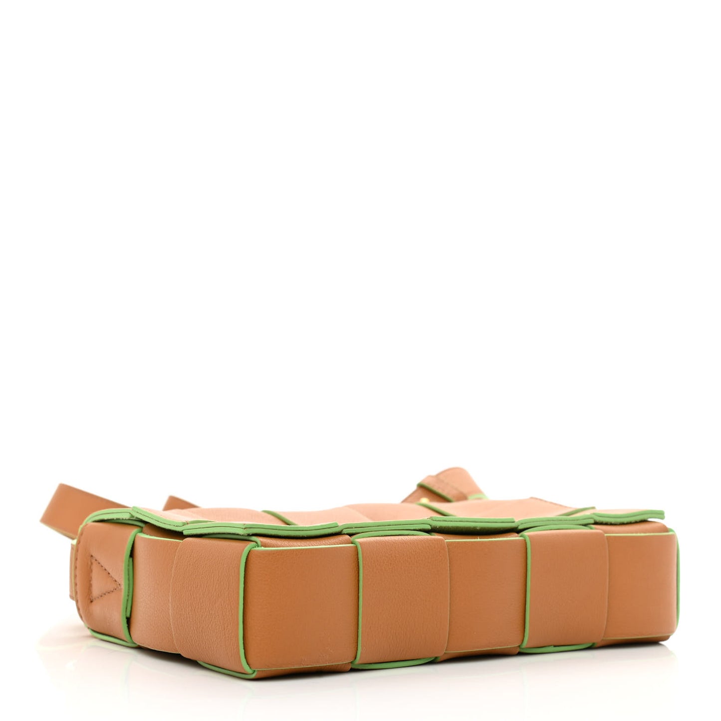 Buffalo Maxi Intrecciato Cassette Bicolor Crossbody Bag Caramel Pistachio
