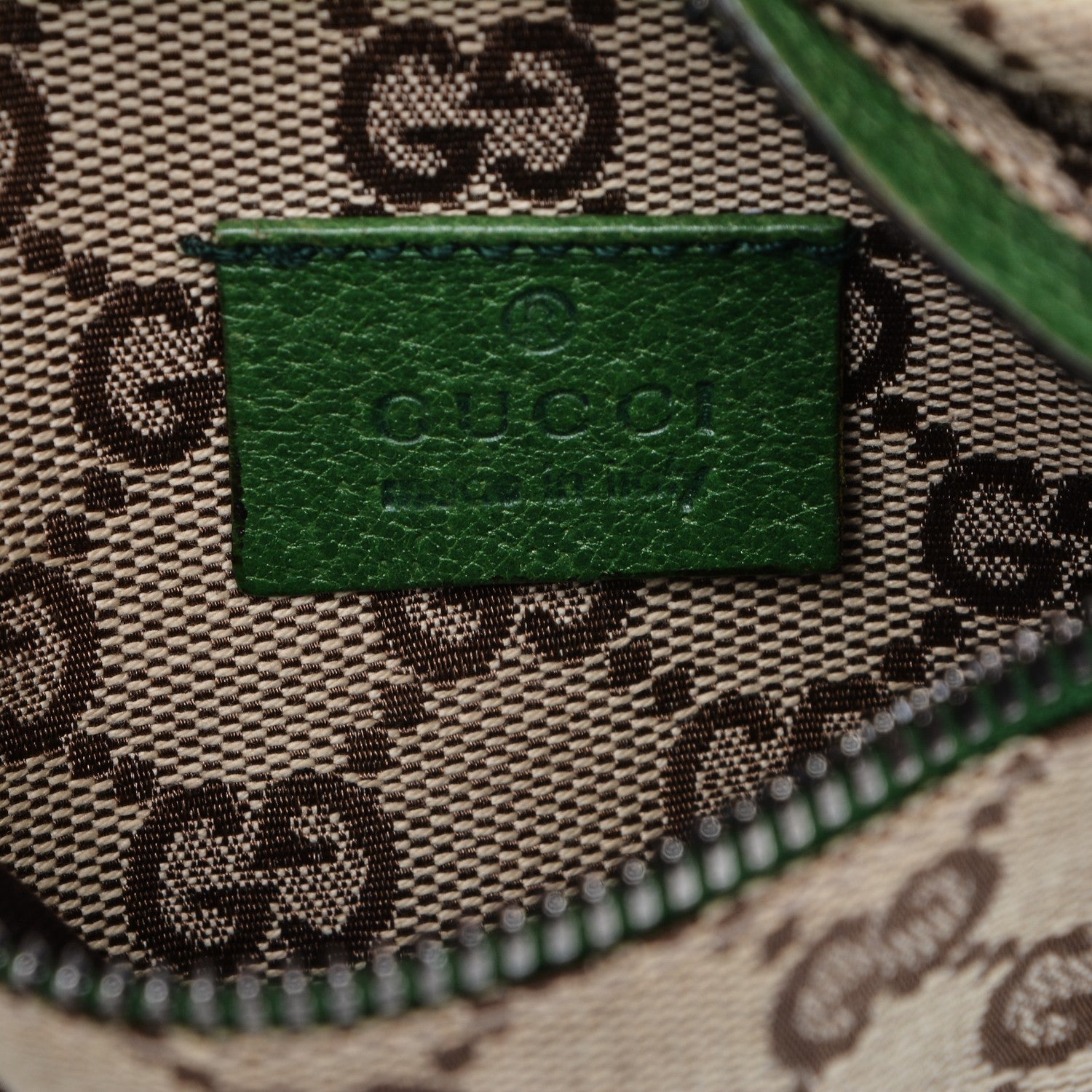 Gucci GG Monogram Web Double Pocket Belt Bag Green 6 of 7