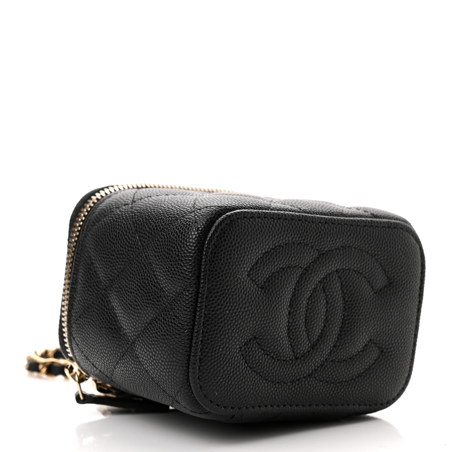 Chanel Caviar Quilted Mini Vanity Case With Chain Black 4 of 11