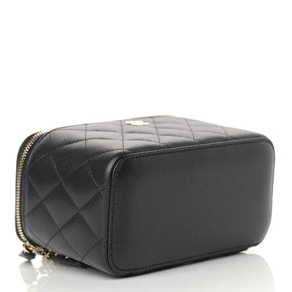 Chanel Caviar Quilted Small Vanity Case With Chain Black 4 of 9