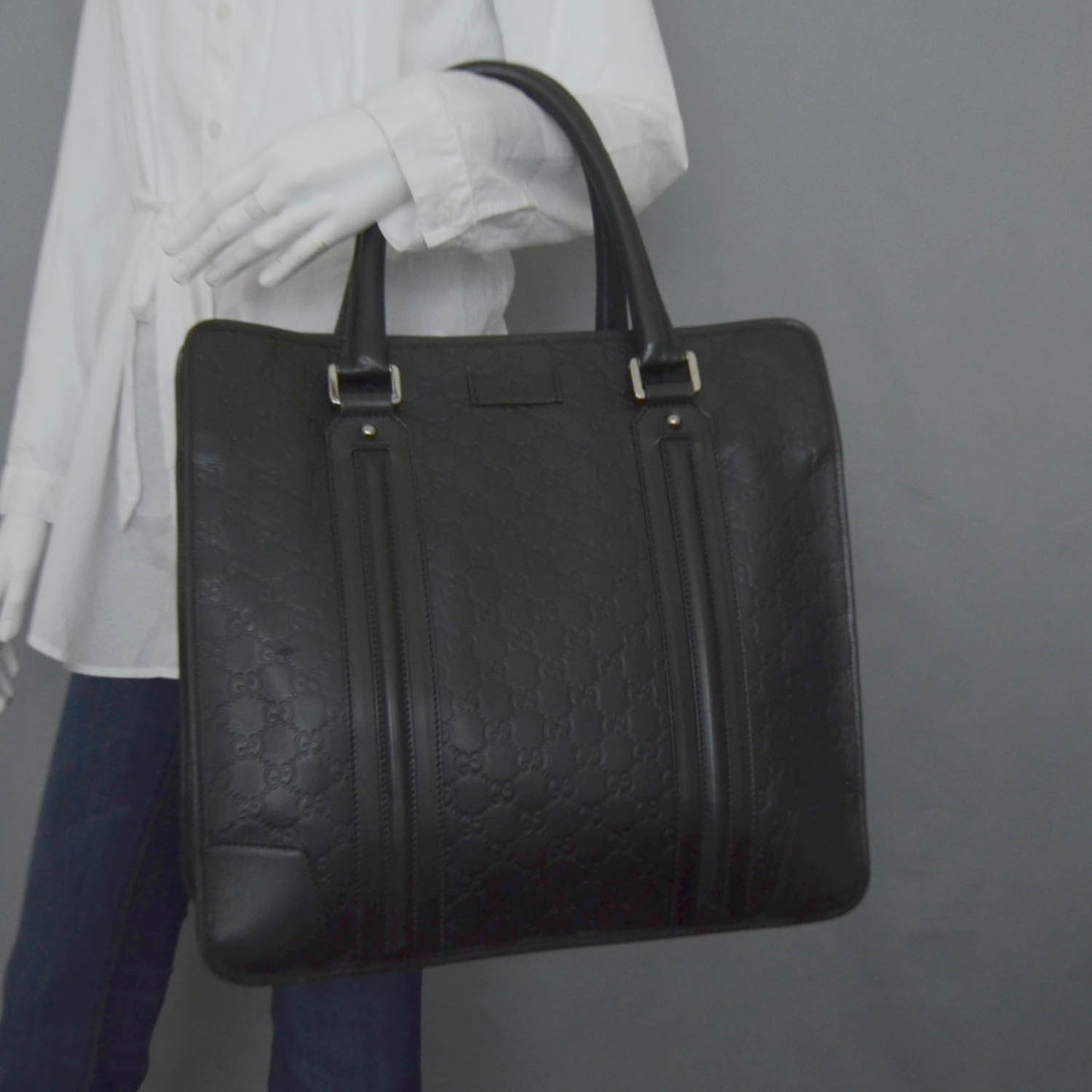 Guccissima Leather Large Tote Black