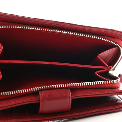 Chanel Lambskin Quilted Zipped Pocket Wallet Red 6 of 13