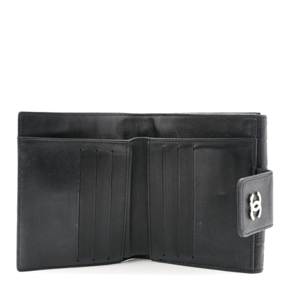 Chanel Calfskin Lucky Symbols Compact French Flap Wallet Black 5 of 10
