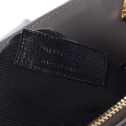 Saint Laurent Smooth Calfskin Matelasse Chevron Large Monogram Shopping Bag Grey 11 of 15