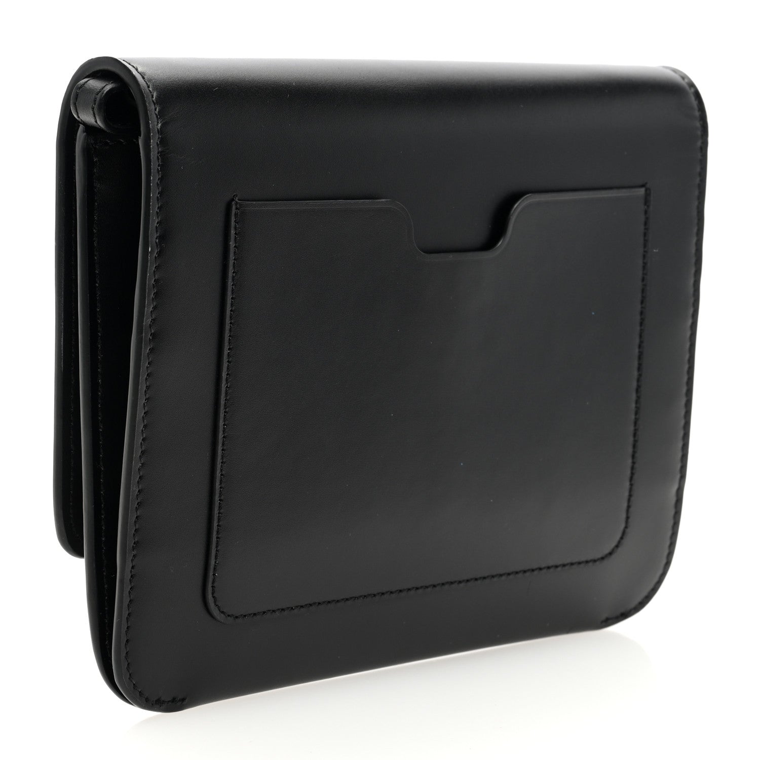 Burberry Calfskin Monogram TB Mini Flat Crossbody Bag Black 3 of 6