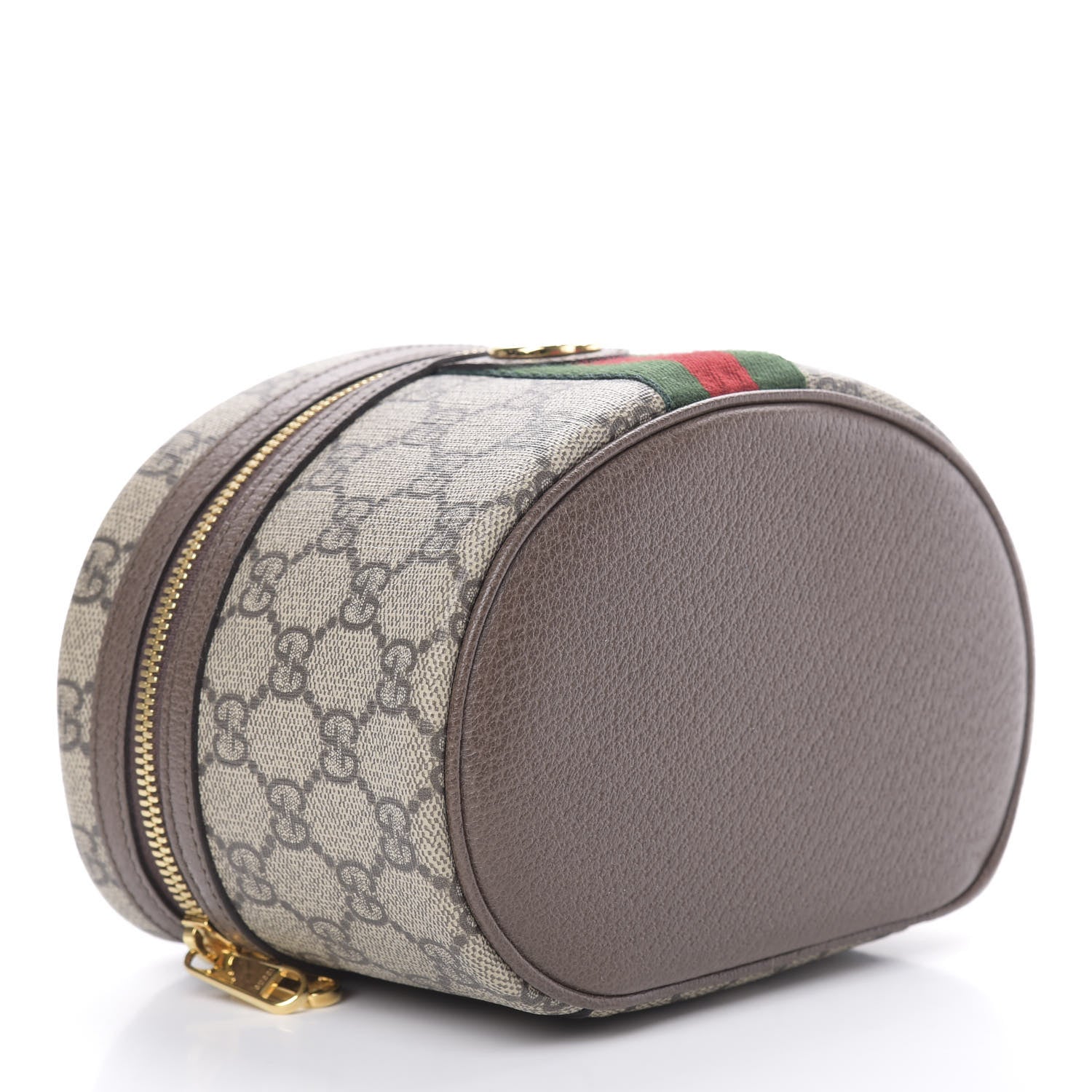 Gucci GG Supreme Monogram Textured Calfskin Web Ophidia Vanity Cosmetic Case Beige Ebony New Acero 4 of 8