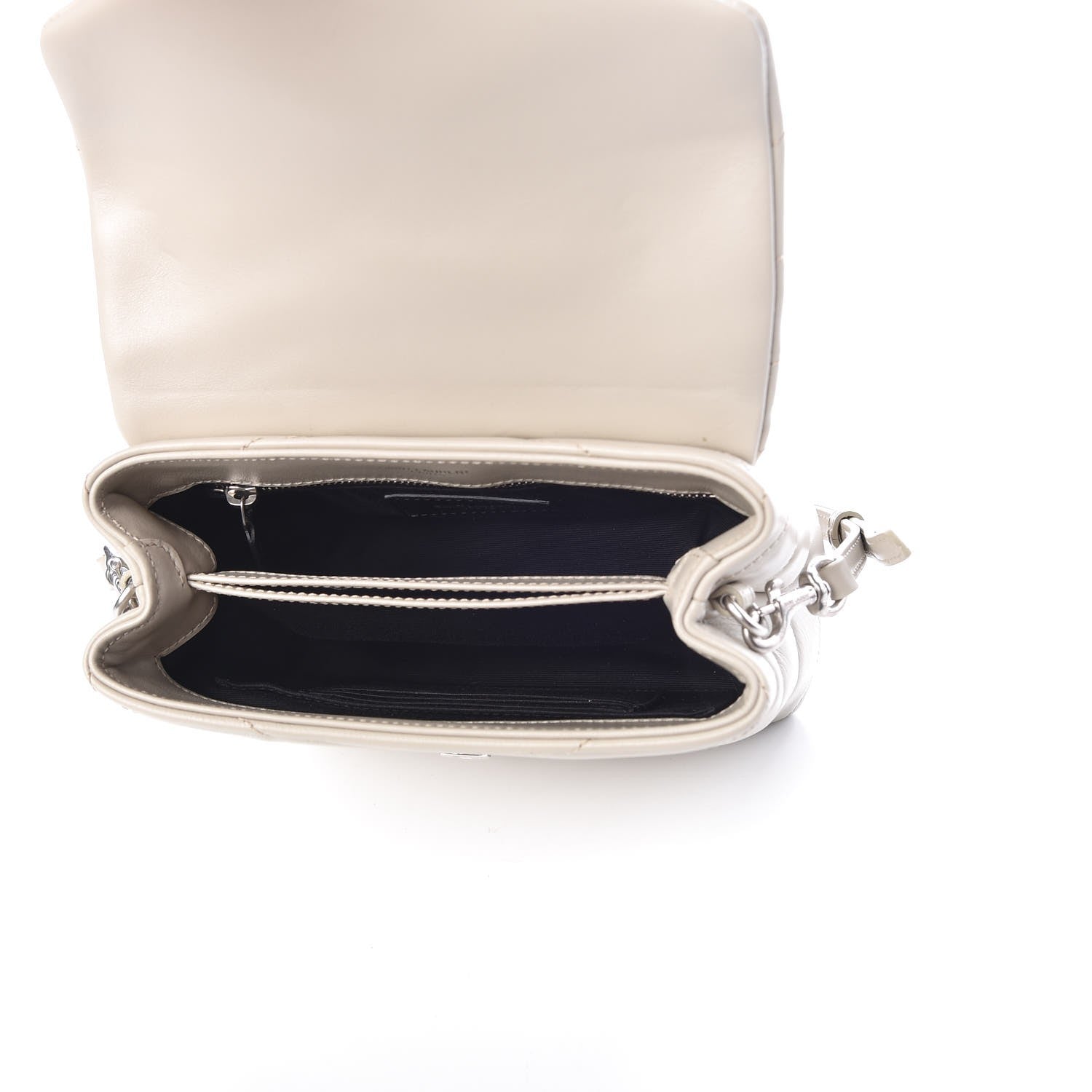 Saint Laurent Calfskin Y Quilted Monogram Toy Loulou Chain Satchel Ivory 5 of 7